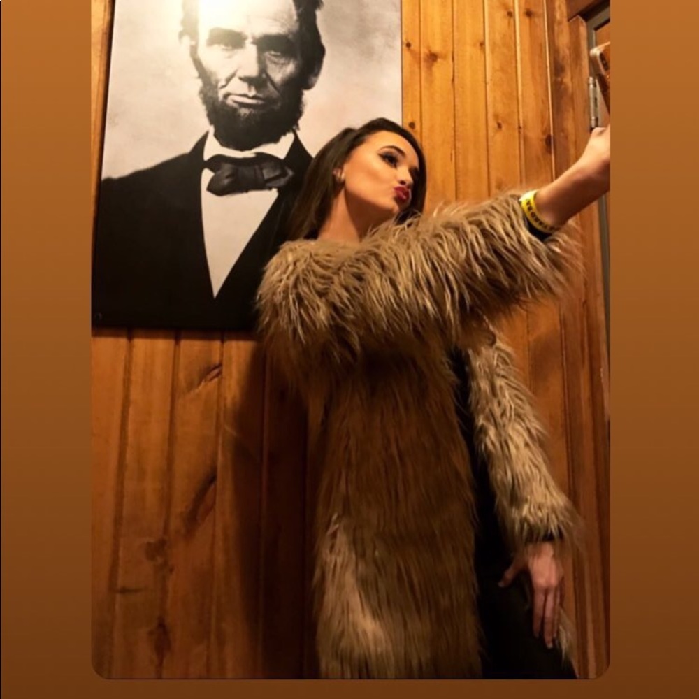 Textured Faux Fur Coat